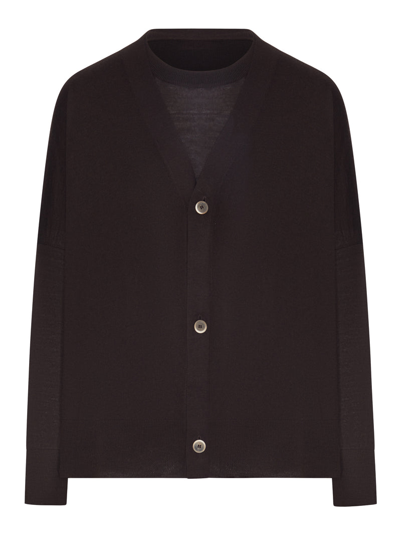SET CARDIGAN E T-SHIRT IN LANA FINE