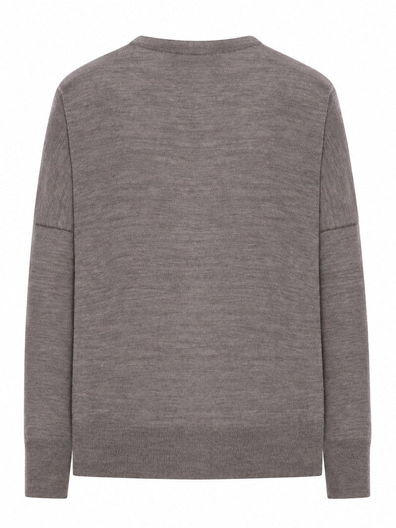 PULLOVER CON SCOLLO A V IN LANA MERINOS