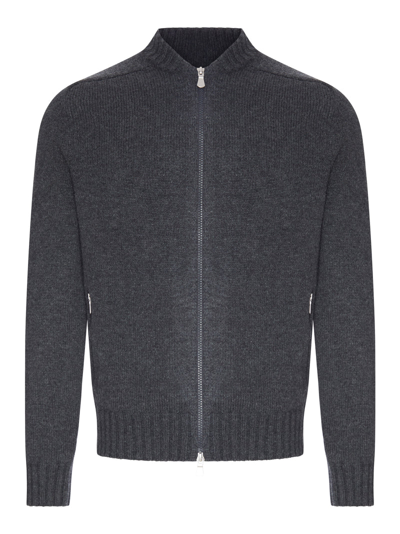 CARDIGAN FULL ZIP IN MAGLIA DI LANA