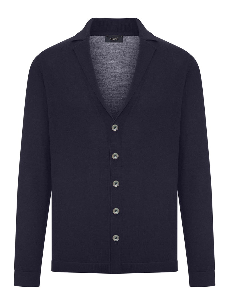 CARDIGAN IN MAGLIA FINE CON COLLO A REVERS