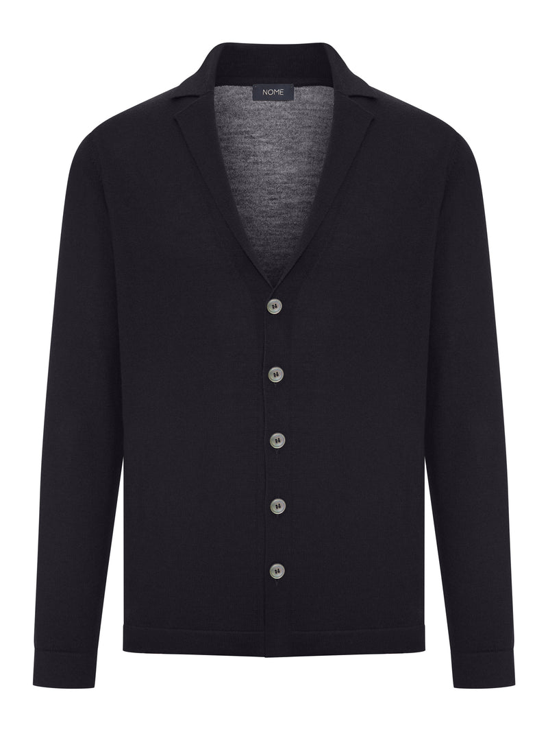 CARDIGAN IN MAGLIA FINE CON COLLO A REVERS