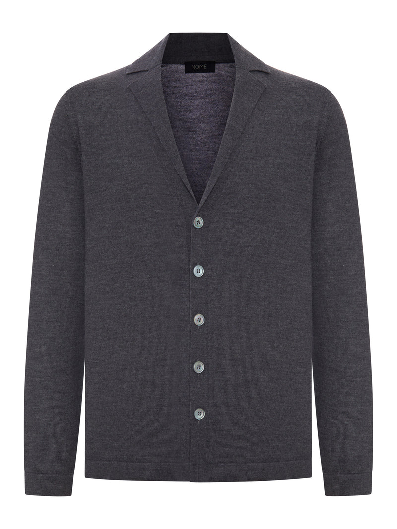CARDIGAN IN MAGLIA FINE CON COLLO A REVERS