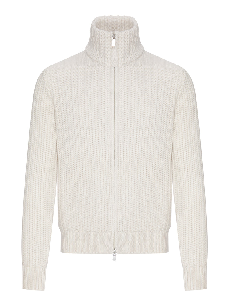 CARDIGAN FULL-ZIP IN MAGLIA A COSTE