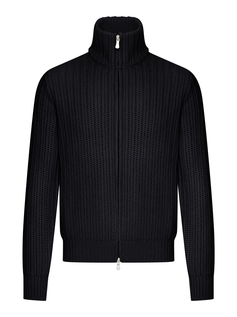 CARDIGAN FULL-ZIP IN MAGLIA A COSTE