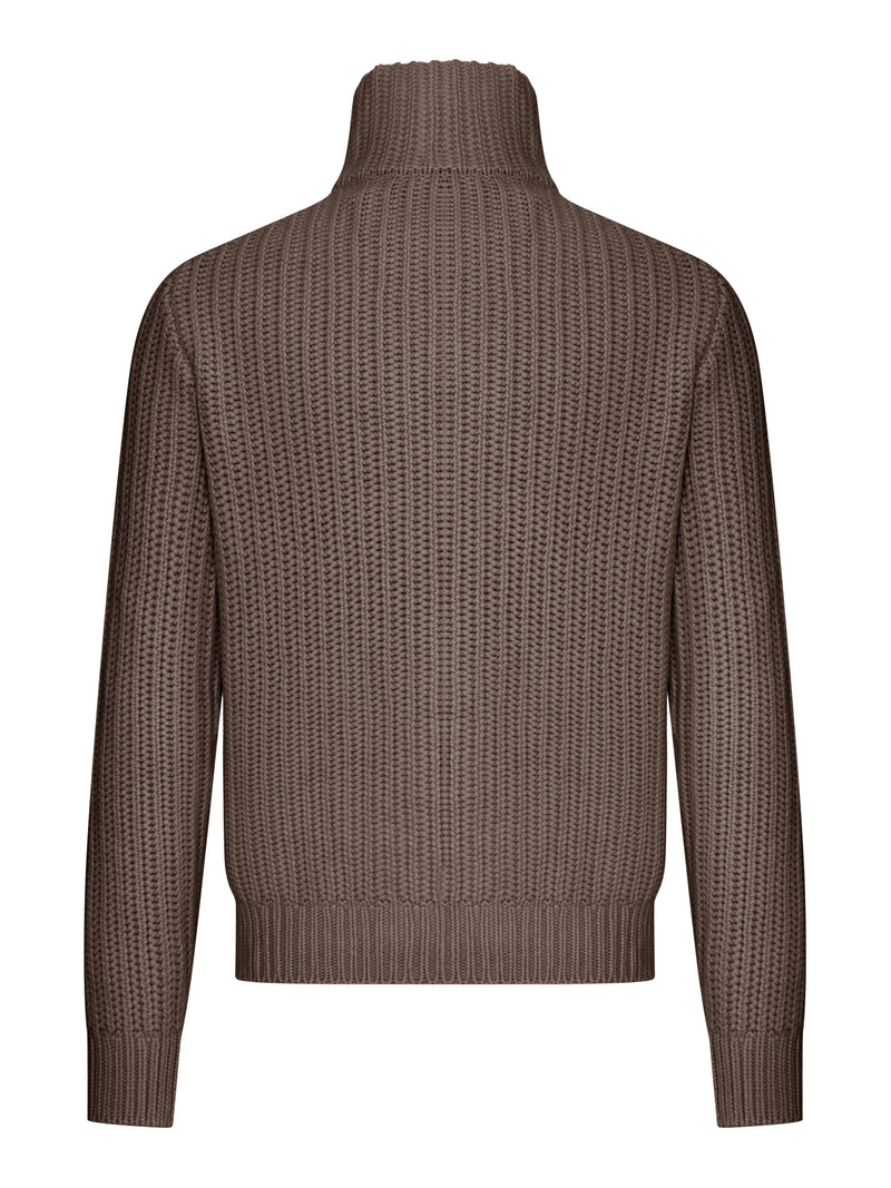 CARDIGAN FULL-ZIP IN MAGLIA A COSTE