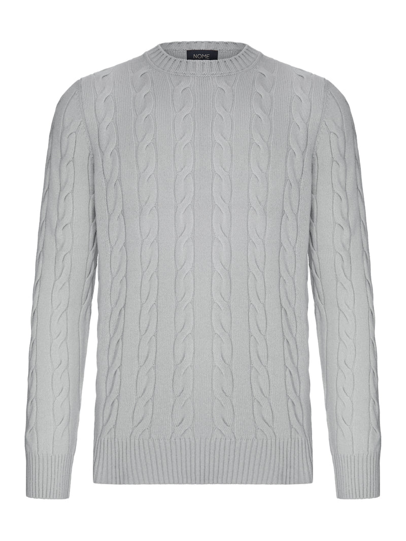 MAGLIONE GIROCOLLO IN MAGLIA A TRECCE