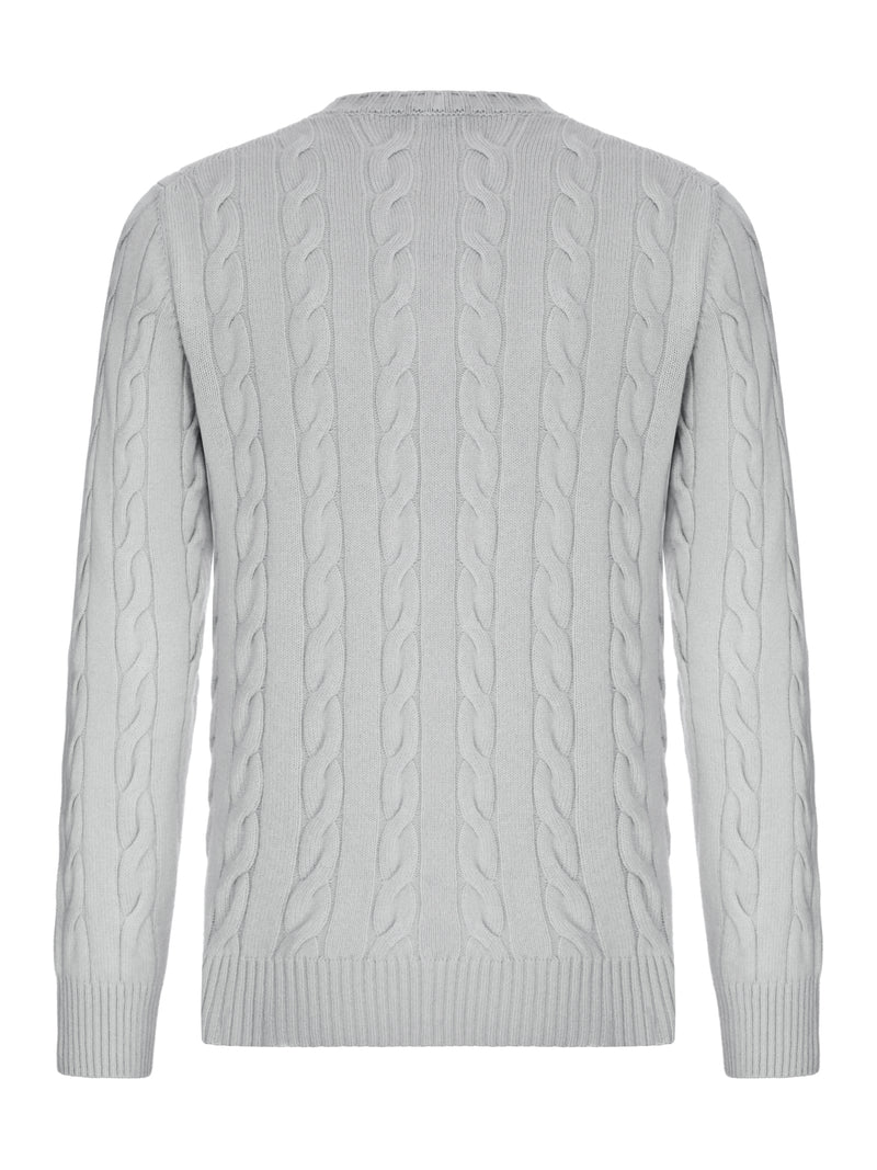 MAGLIONE GIROCOLLO IN MAGLIA A TRECCE
