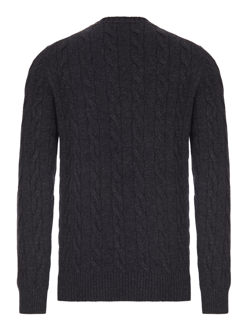 MAGLIONE GIROCOLLO IN MAGLIA A TRECCE