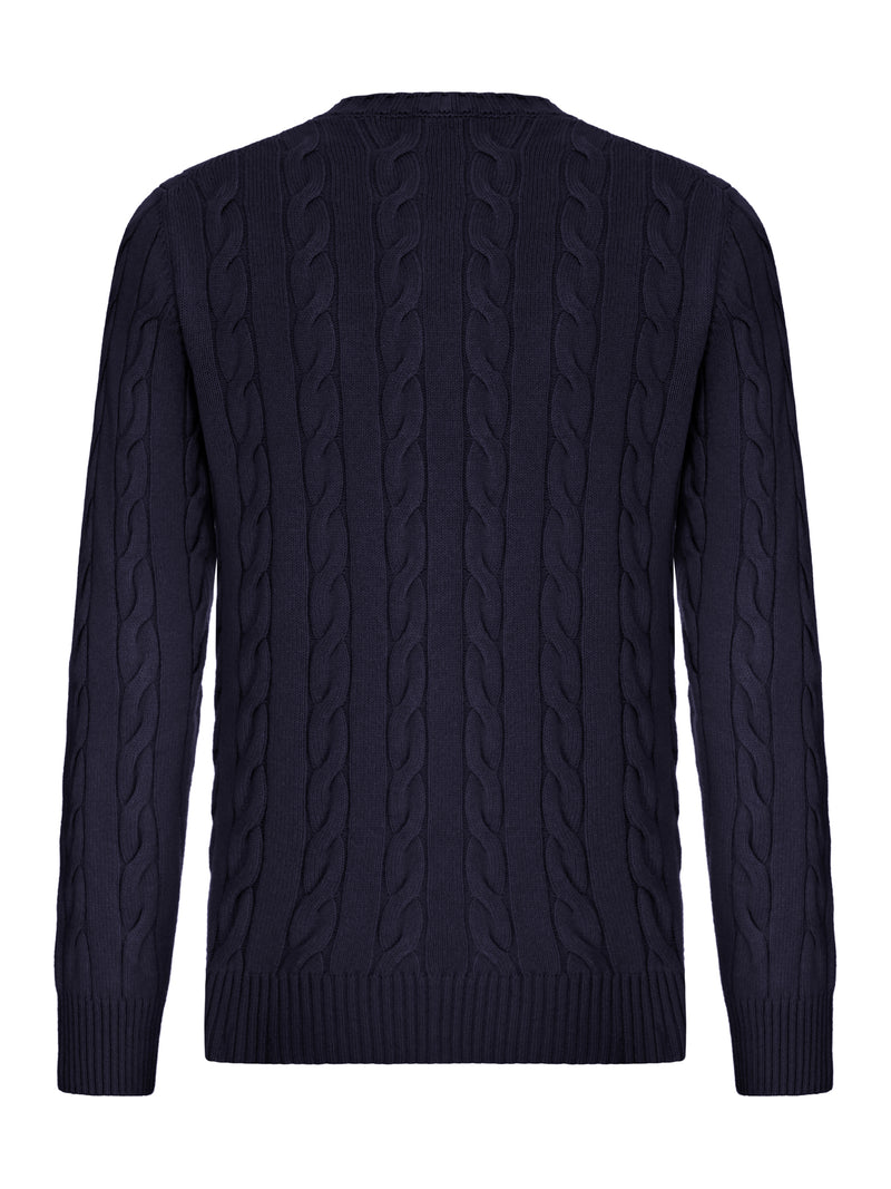 MAGLIONE GIROCOLLO IN MAGLIA A TRECCE