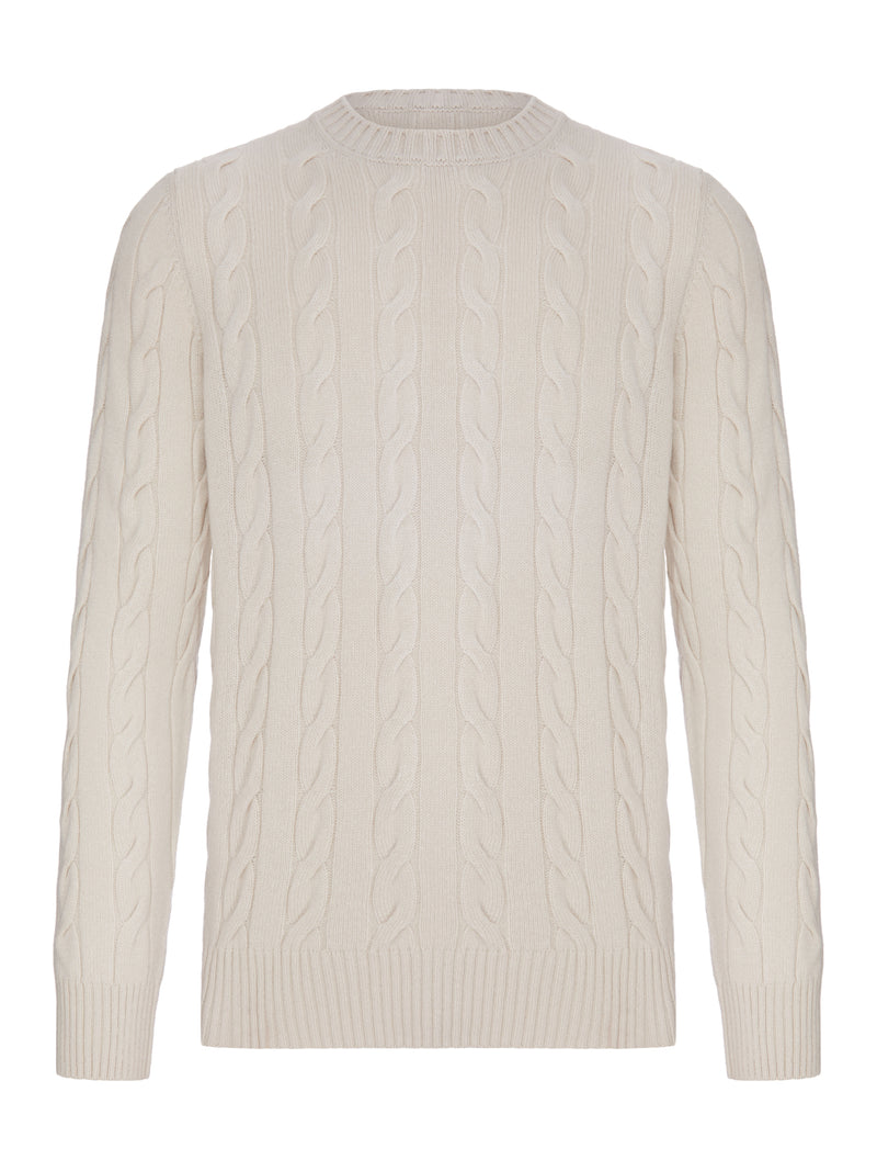 MAGLIONE GIROCOLLO IN MAGLIA A TRECCE