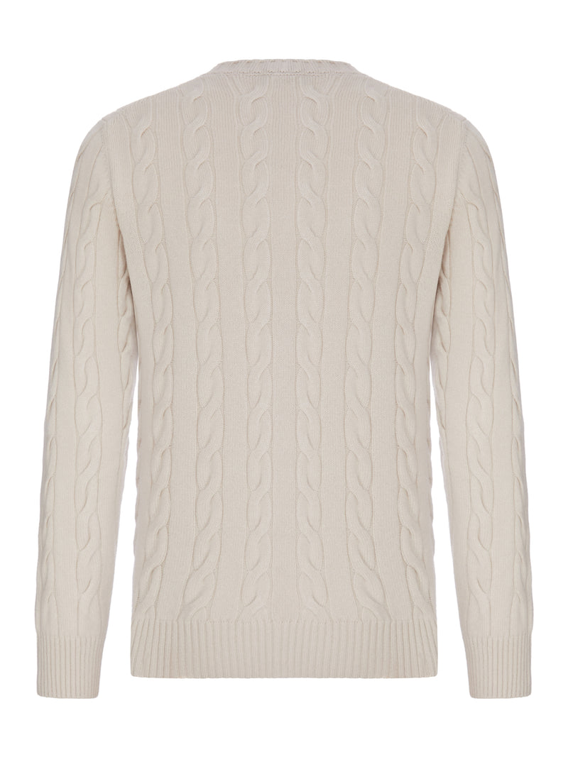 MAGLIONE GIROCOLLO IN MAGLIA A TRECCE