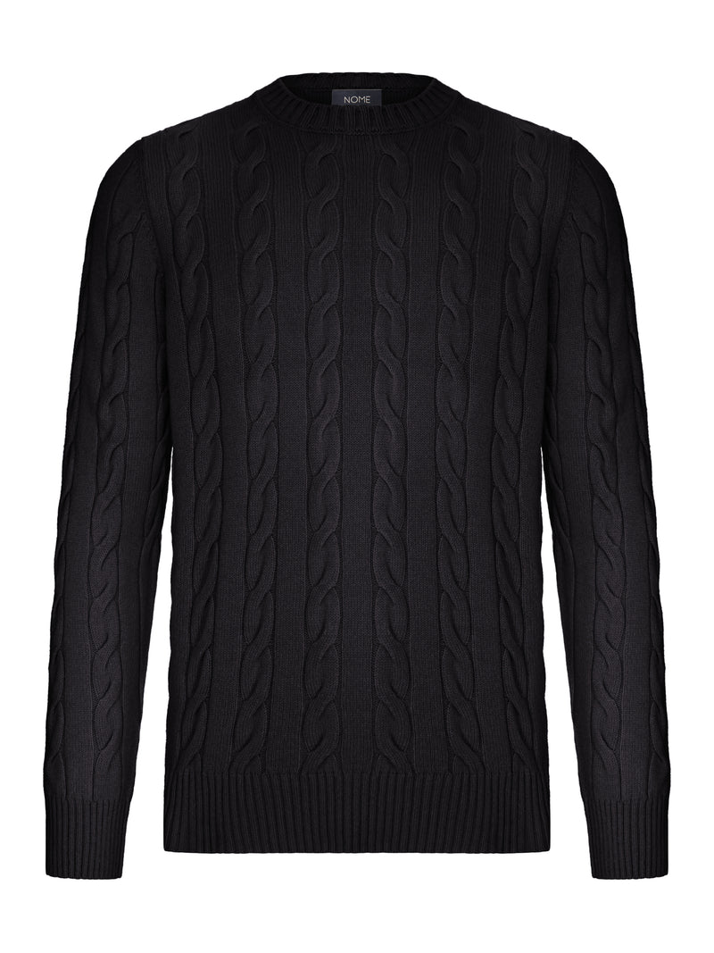 MAGLIONE GIROCOLLO IN MAGLIA A TRECCE