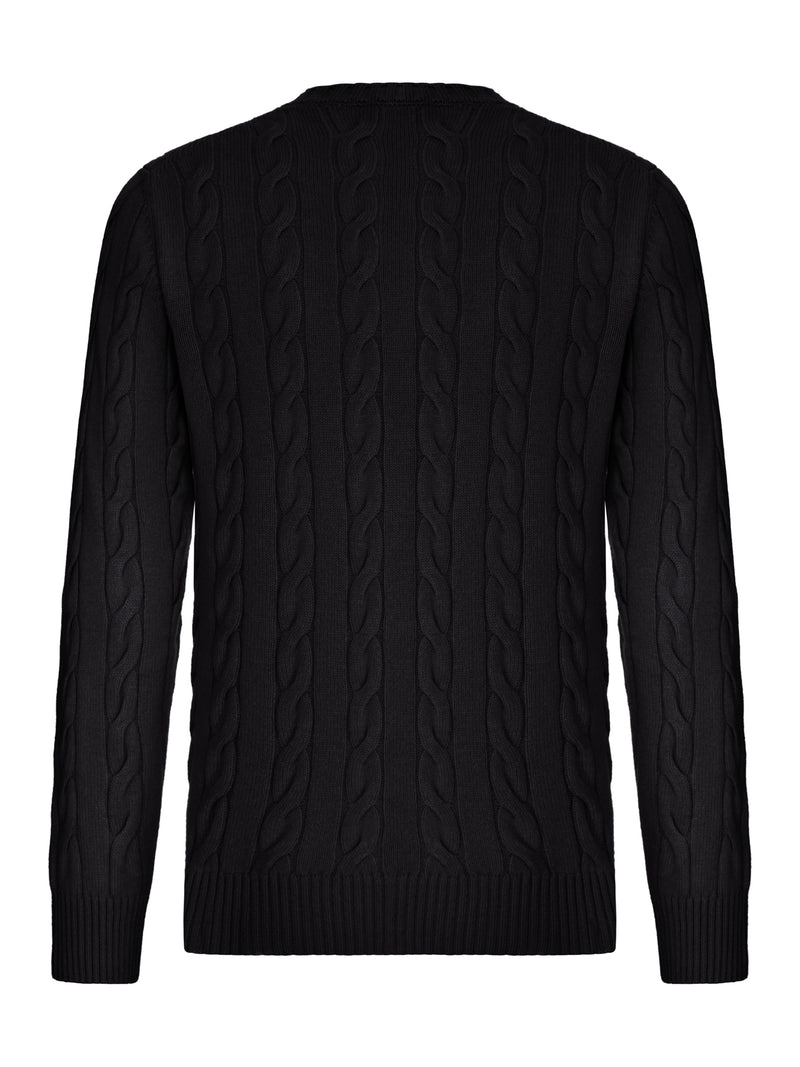 MAGLIONE GIROCOLLO IN MAGLIA A TRECCE