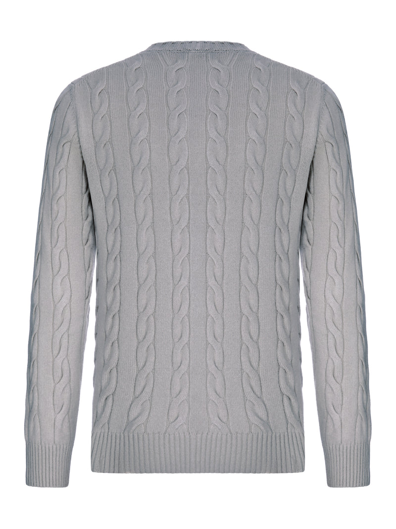 MAGLIONE GIROCOLLO IN MAGLIA A TRECCE