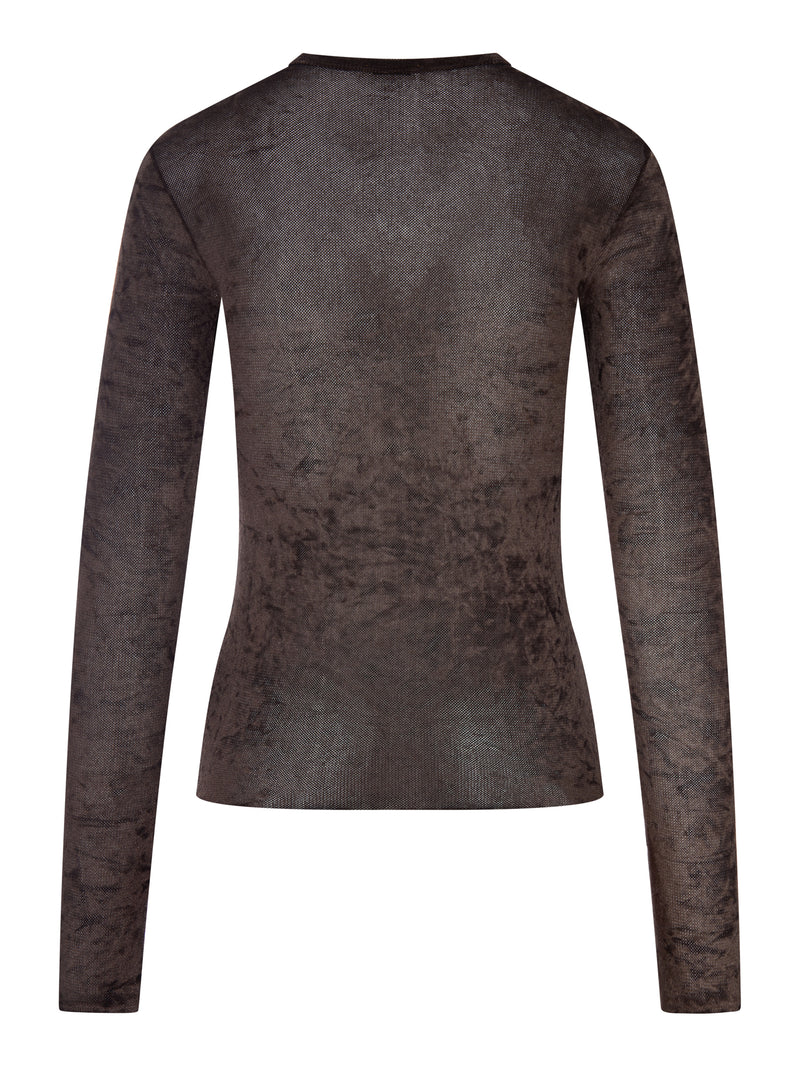 T-SHIRT EFFETTO VELLUTO MARMORIZZATO