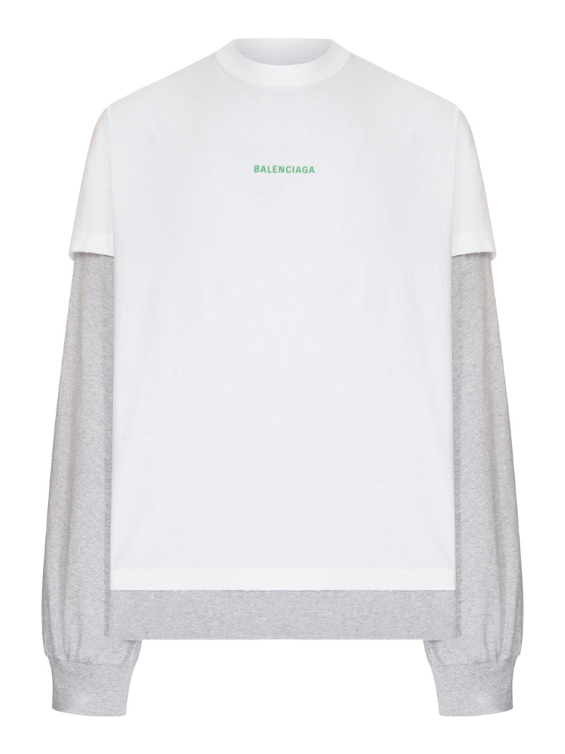 T-SHIRT LAYERED CON LOGO BALENCIAGA