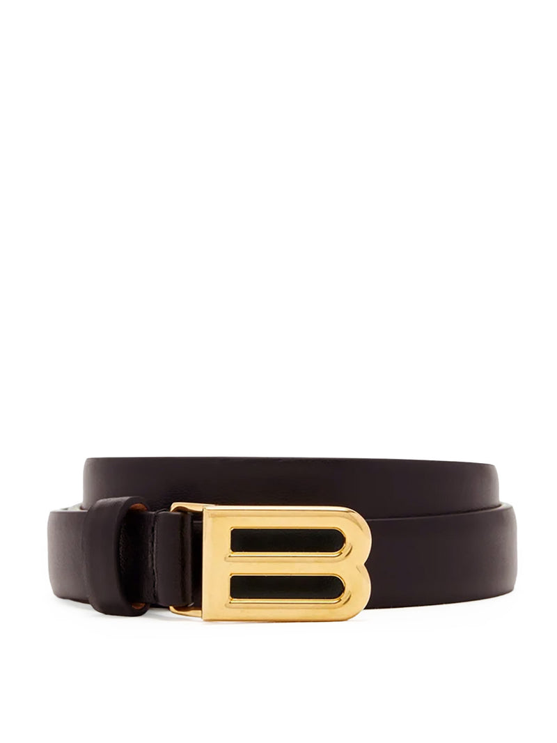 CINTURA BOLERO B IN PELLE DI VITELLO LISCIA MOKA CON FINITURE ORO ANTICATO