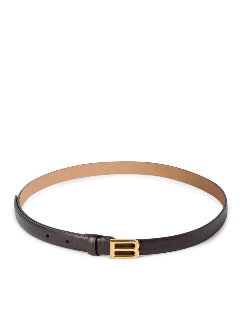 CINTURA BOLERO B IN PELLE DI VITELLO LISCIA MOKA CON FINITURE ORO ANTICATO