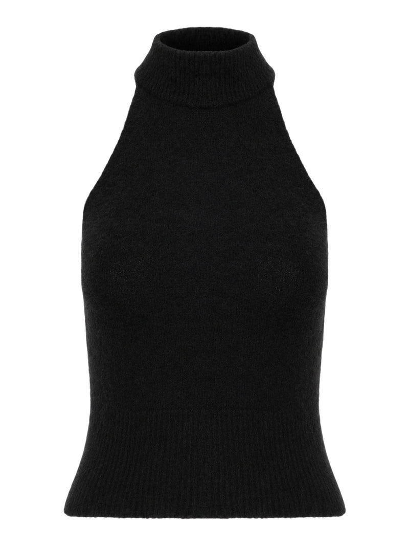 TOP SMANICATO IN MAGLIA
