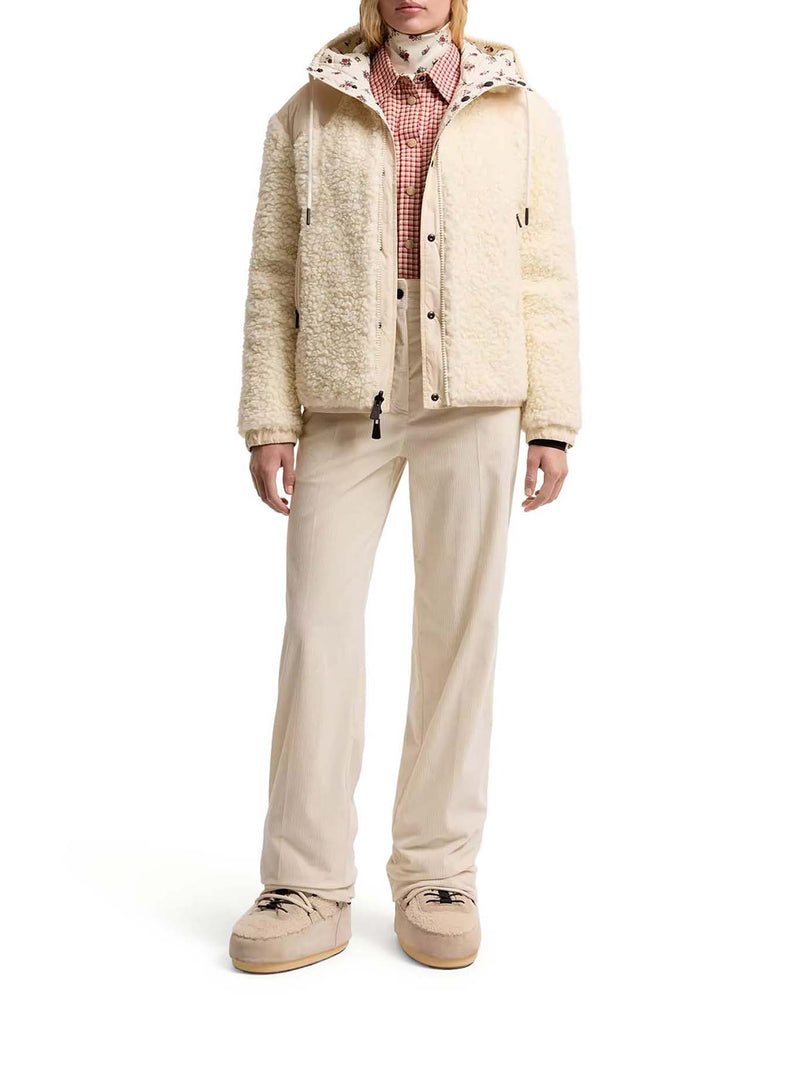 FELPA IN TEDDY REVERSIBILE IMBOTTITA CON CAPPUCCIO E ZIP