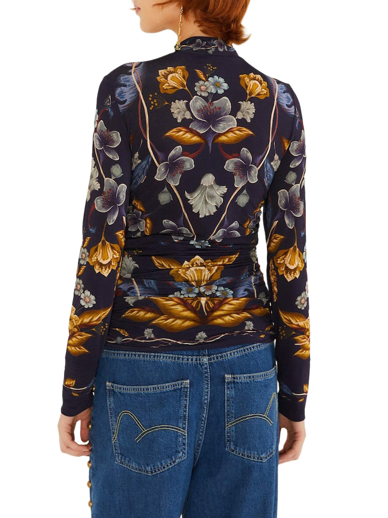 MAGLIA A COLLO ALTO CON STAMPA FLOREALE