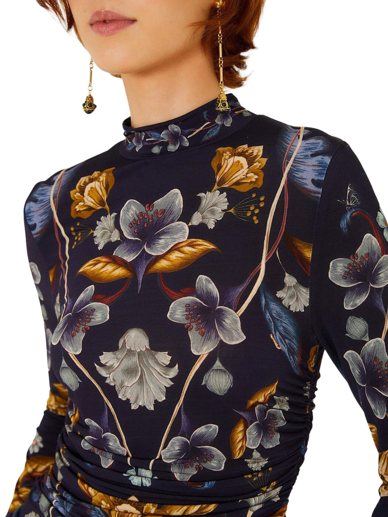 MAGLIA A COLLO ALTO CON STAMPA FLOREALE
