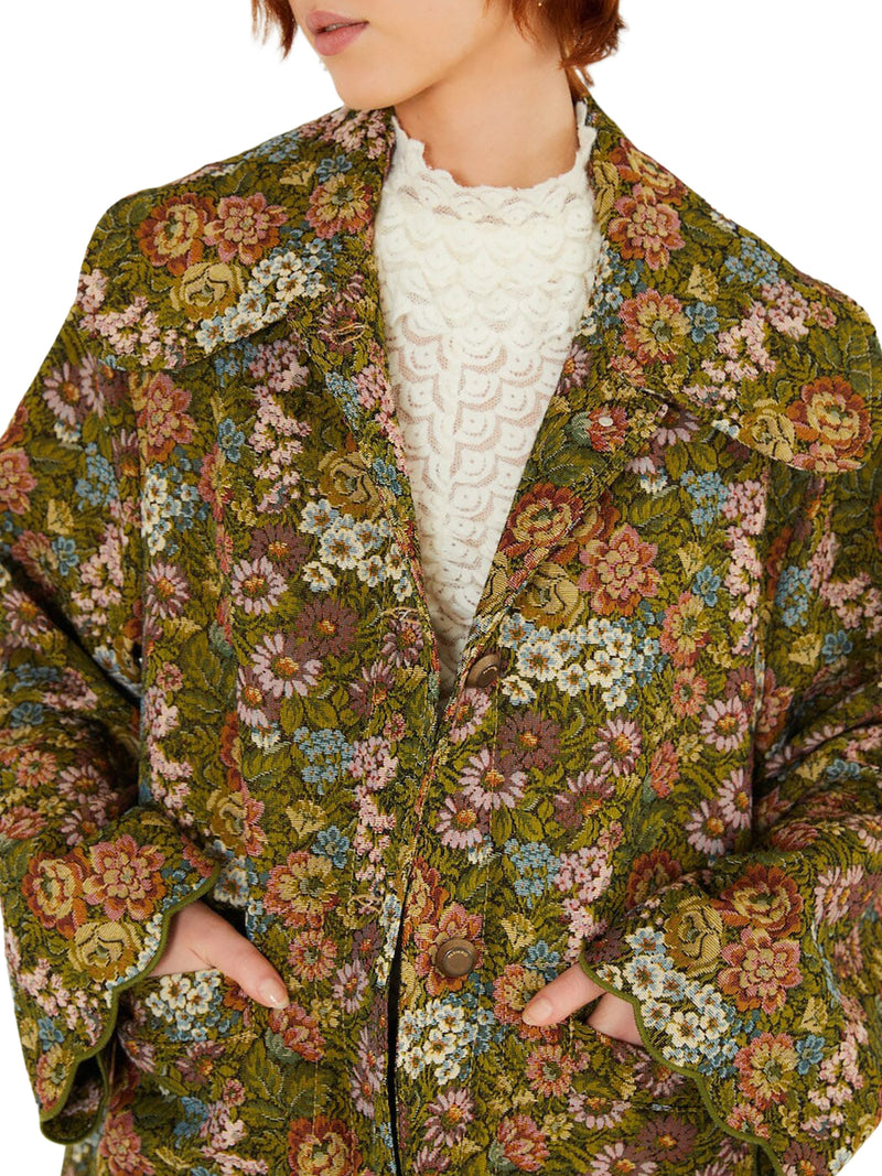 TRENCHCOAT FLOREALE IN JACQUARD