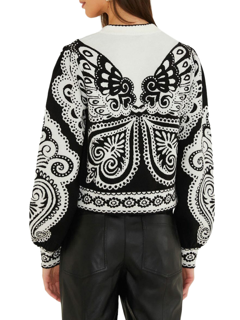 CARDIGAN CROP CON MOTIVO PAISLEY
