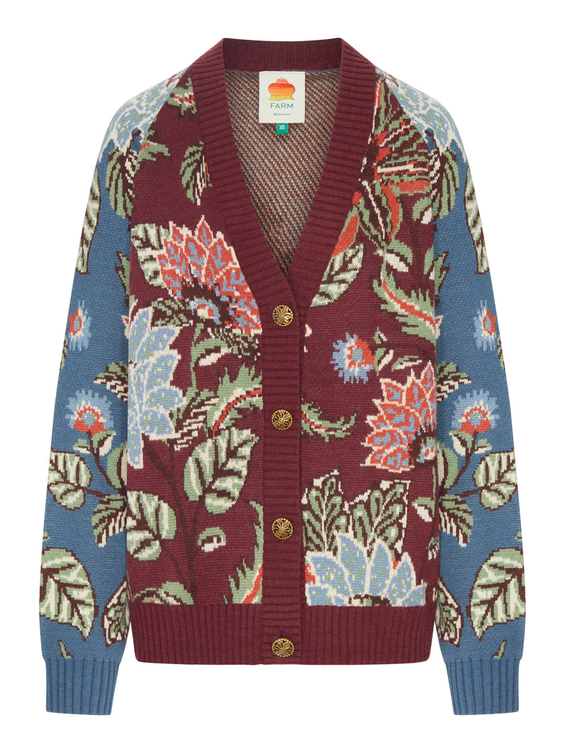CARDIGAN OVERSIZE CON MOTIVO FLOREALE