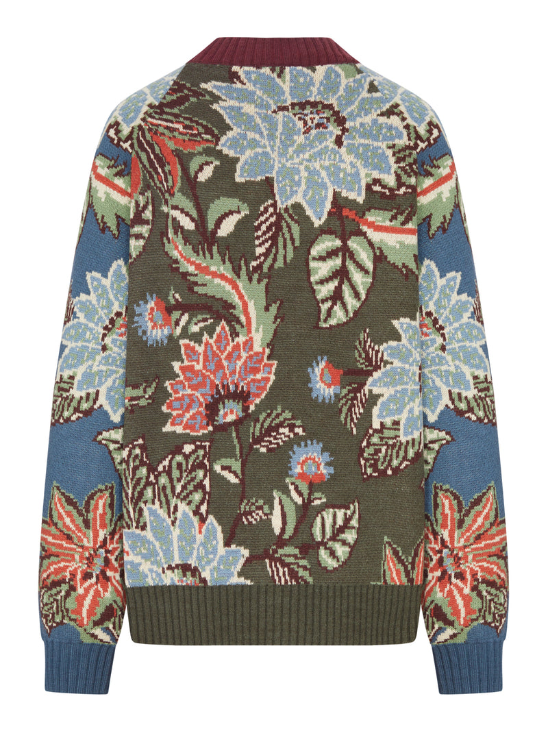 CARDIGAN OVERSIZE CON MOTIVO FLOREALE