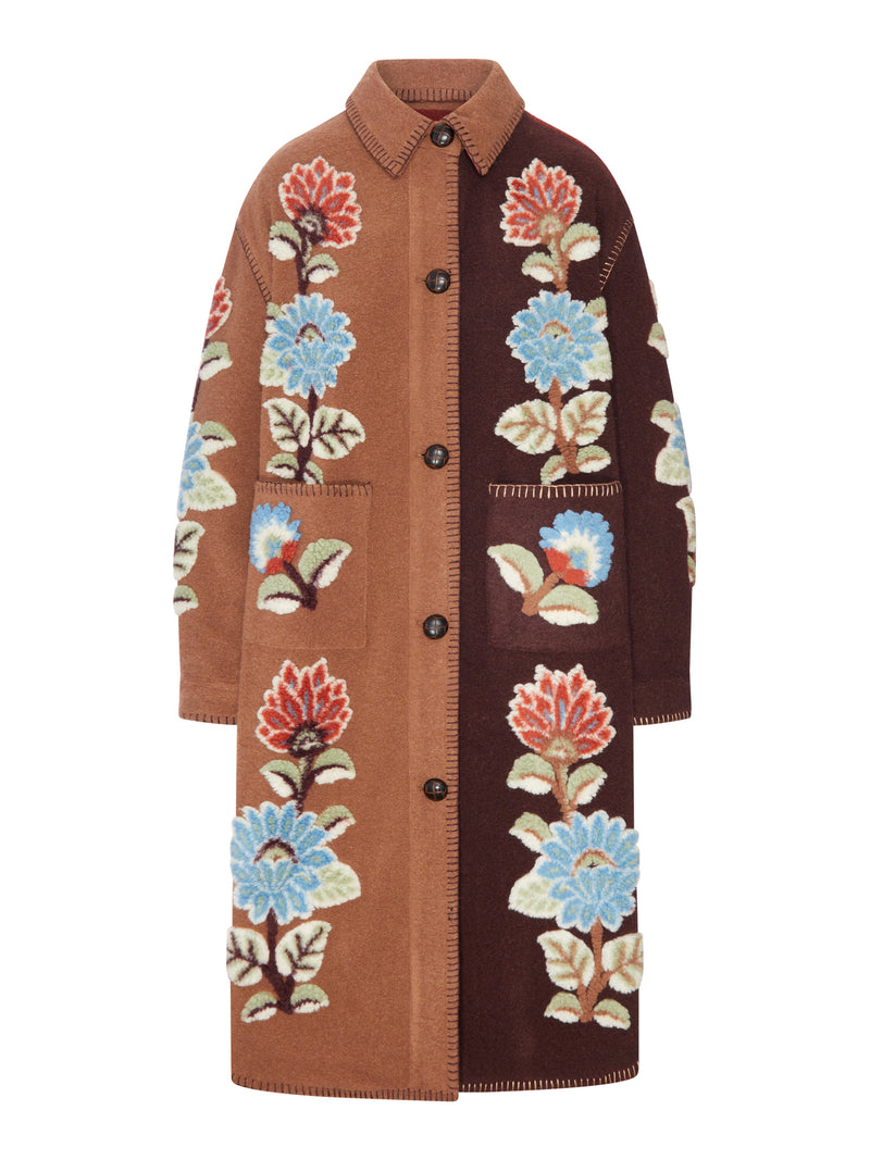 CAPPOTTO LUNGO CON MOTIVO FLOREALE