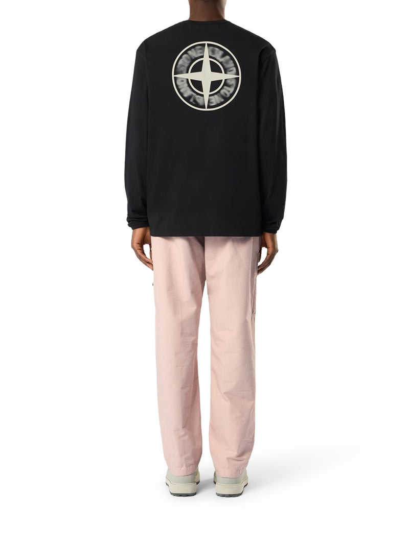 T-SHIRT A MANICA LUNGA CON STAMPA ‘BLURRED COMPASS