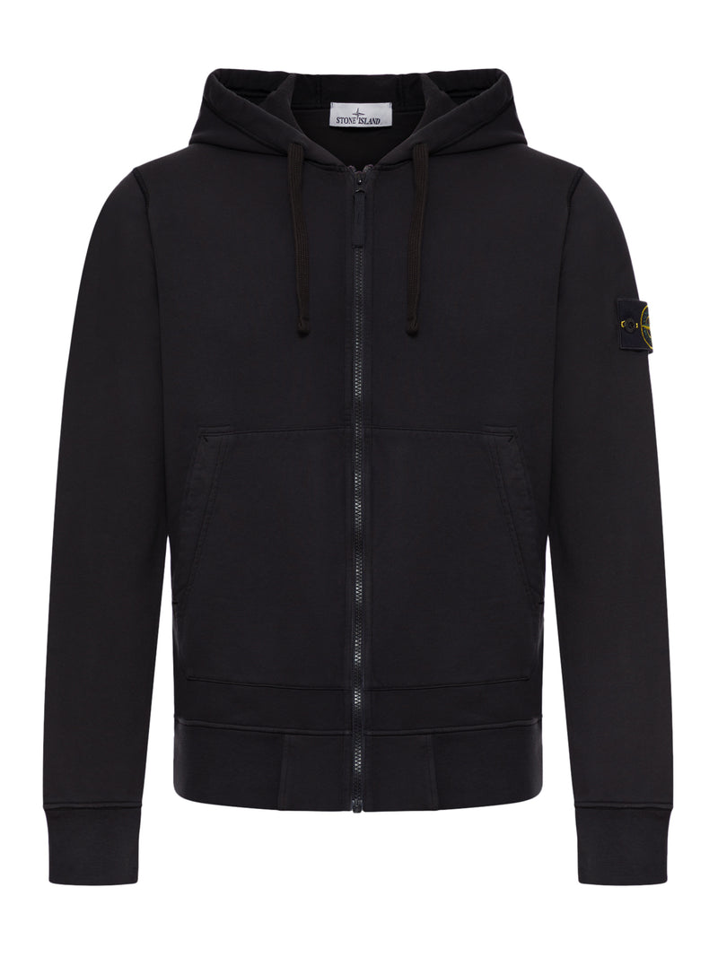 FELPA CON ZIP E CAPPUCCIO IN COTONE BIOLOGICO