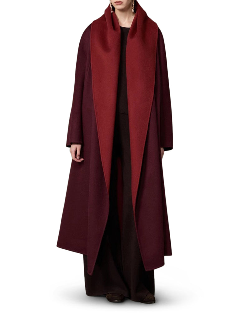 CAPPOTTO FOULARD REVERSIBILE IN CACHEMIRE GARZATO