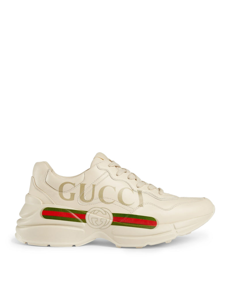 SNEAKER RHYTON DONNA IN PELLE CON LOGO GUCCI