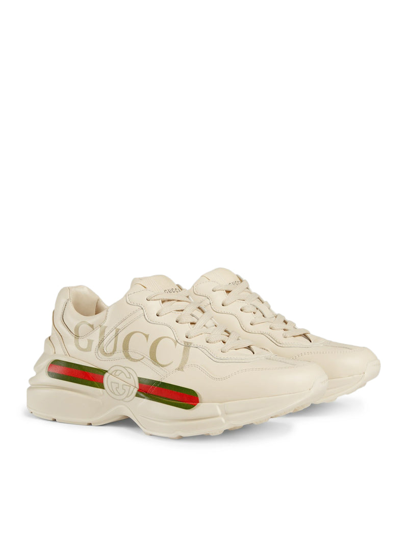 SNEAKER RHYTON DONNA IN PELLE CON LOGO GUCCI