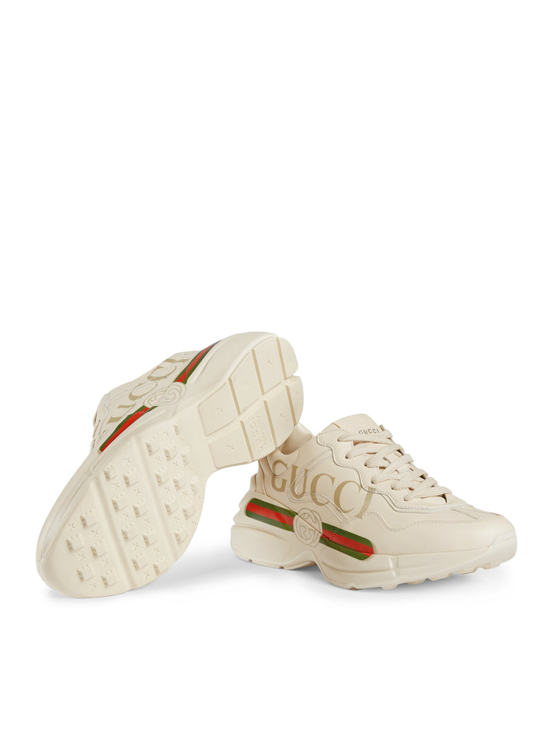 SNEAKER RHYTON DONNA IN PELLE CON LOGO GUCCI