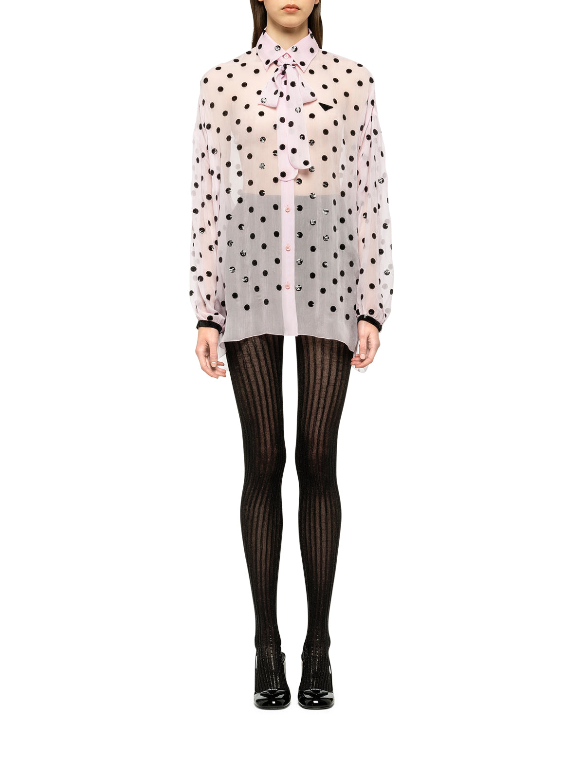 Camicia ricamata in chiffon