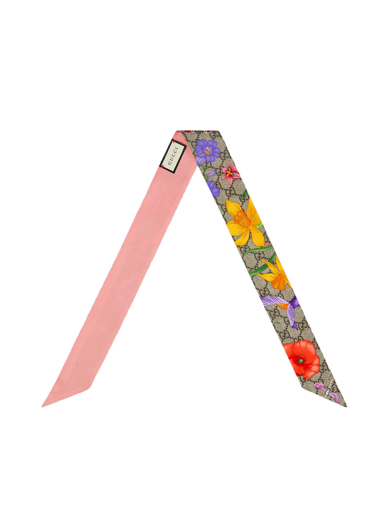 NASTRO IN SETA CON STAMPA GG FLORA