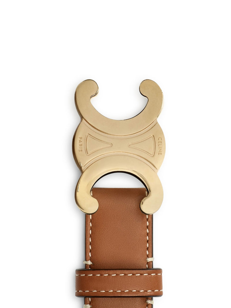 CINTURA TRIOMPHE IN PELLE DI VITELLO NATURALE TAN