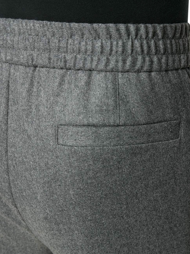 Pantaloni grigi in lana con coulisse