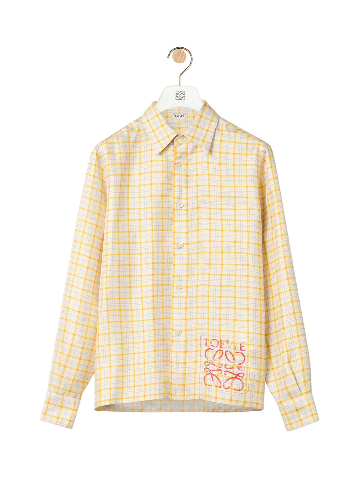 Camicia Anagram stamp check in seta e cotone
