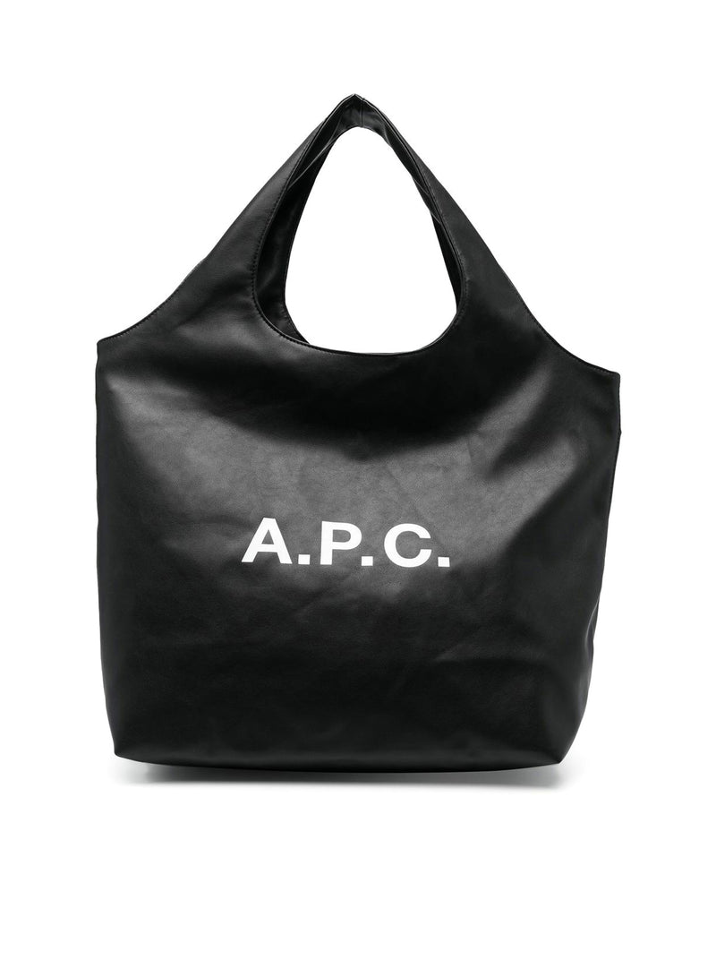 Borsa tote in pelle con stampa logo