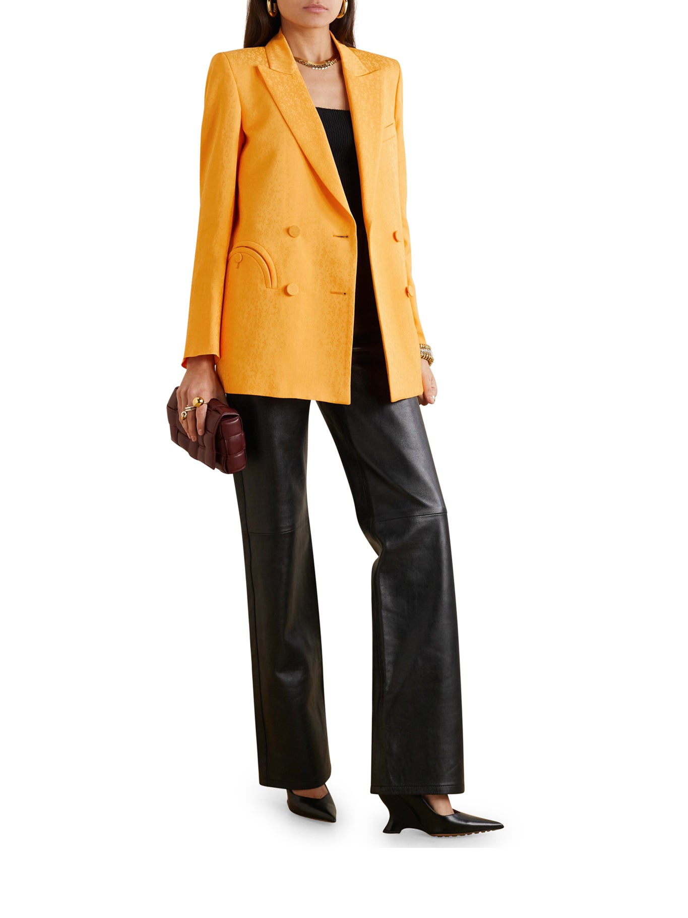 Blazer doppiopetto in jacquard fluo Thalia Sunset Everyday