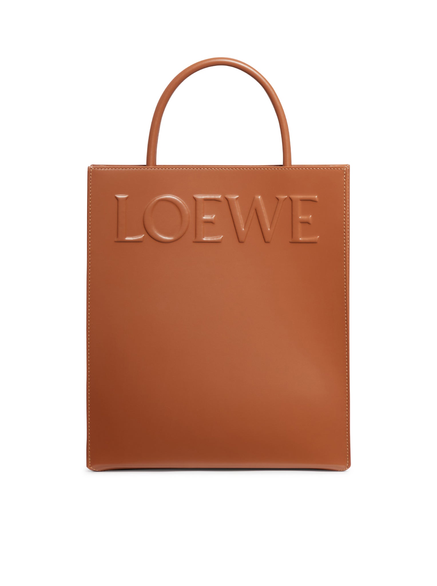 Tote Bag In Pelle Con Logo In Rilievo