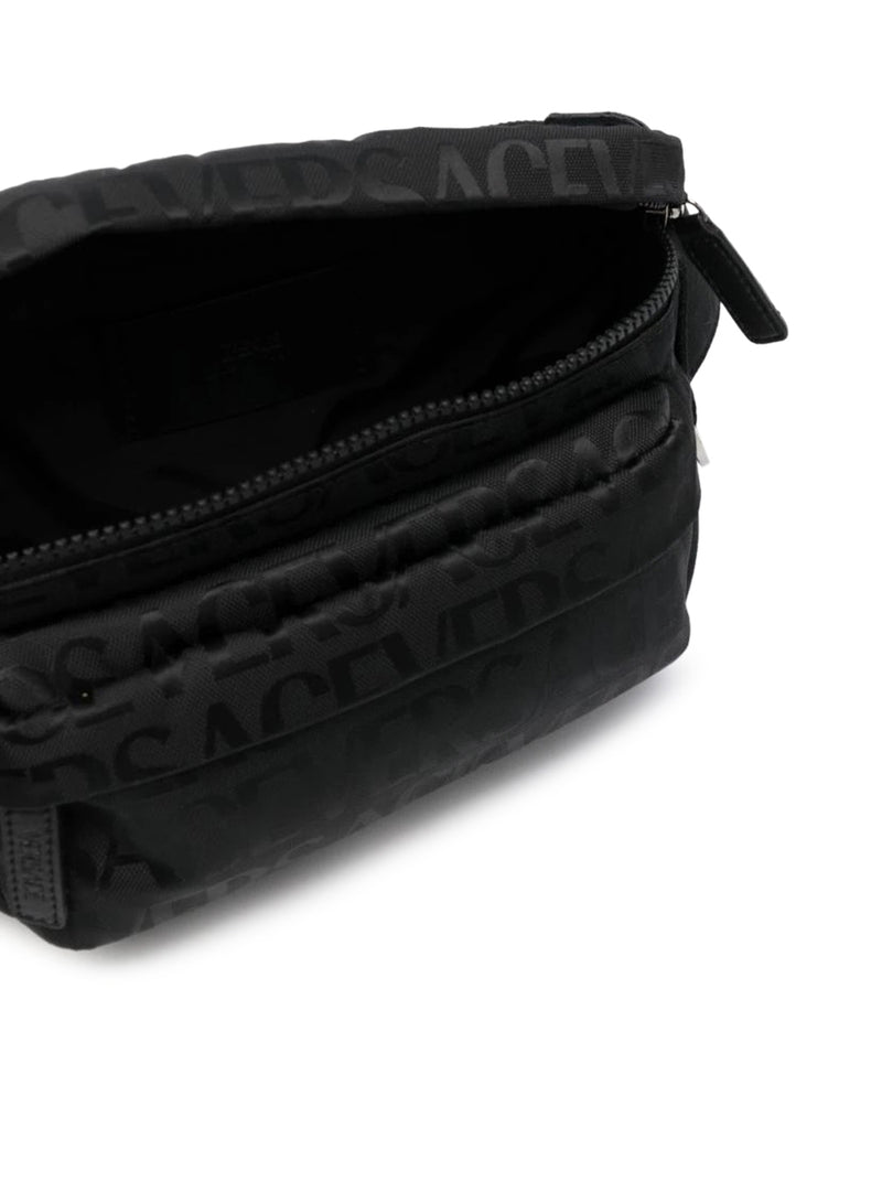 logo-print zipped belt bag