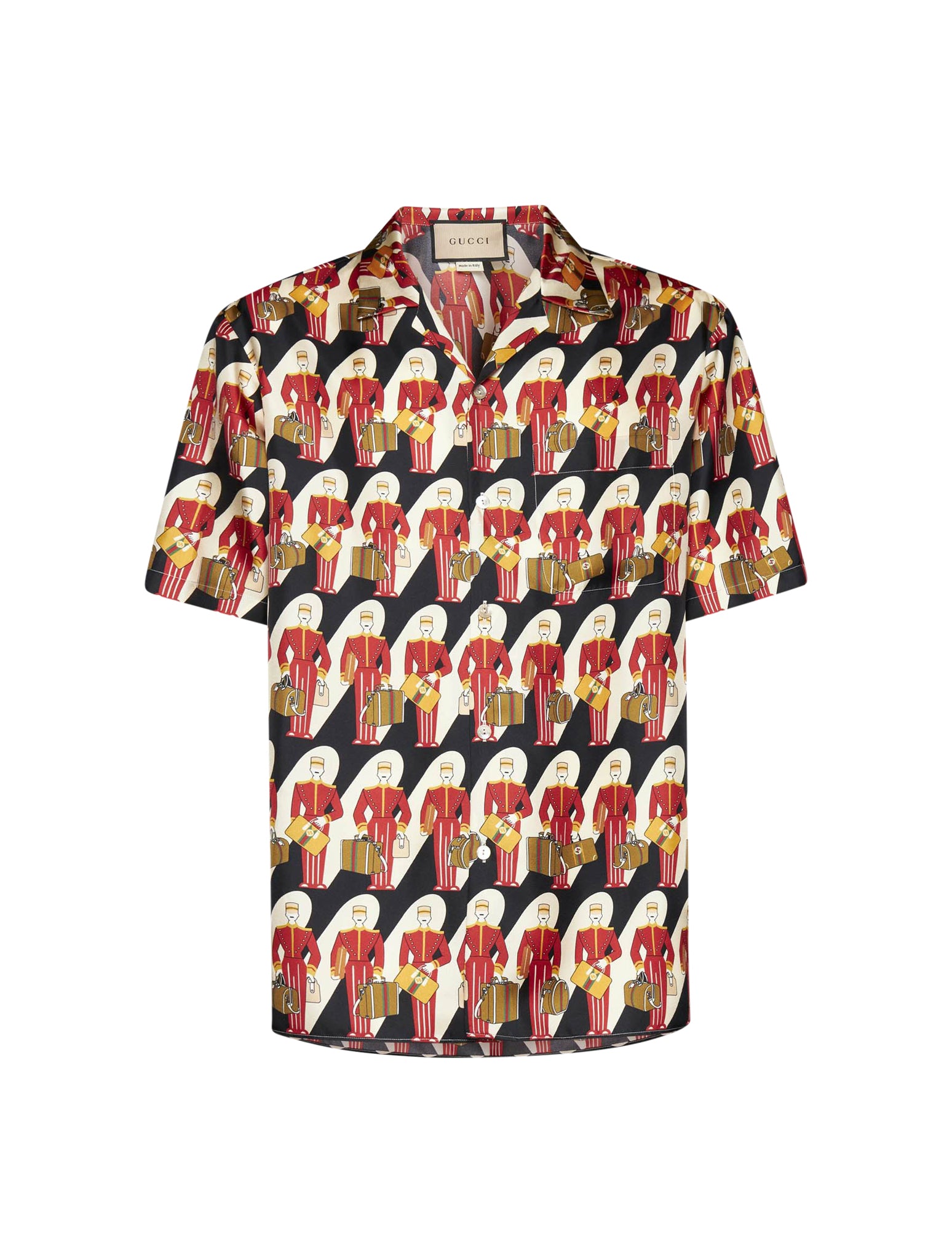 CAMICIA IN TWILL DI SETA CON STAMPA PORTER GUCCI