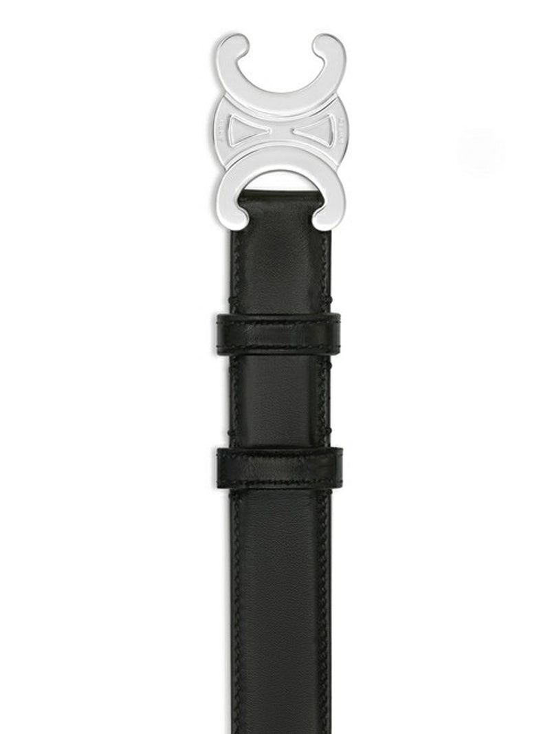 CINTURA TRIOMPHE MEDIA IN PELLE TAURILLON SCHWARZ