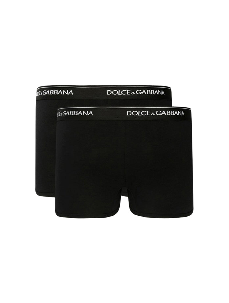 boxer in cotone con logo in vita (set da due)