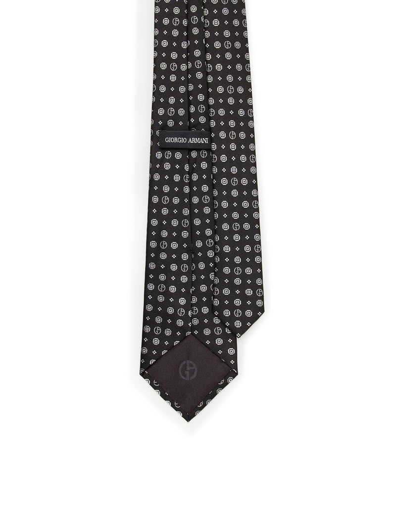 Cravatta in misto seta jacquard monogram